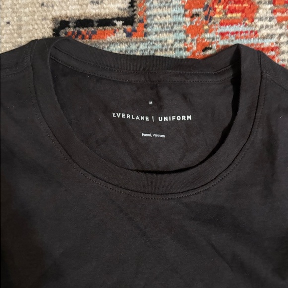 Everlane Uniform Organic Cotton Crew Short Sleeve T-shirt Black (Medium) basic - Picture 4 of 5